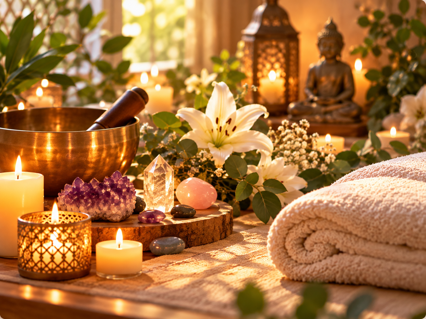 Ambiente de relajación para una sesión de Reiki
